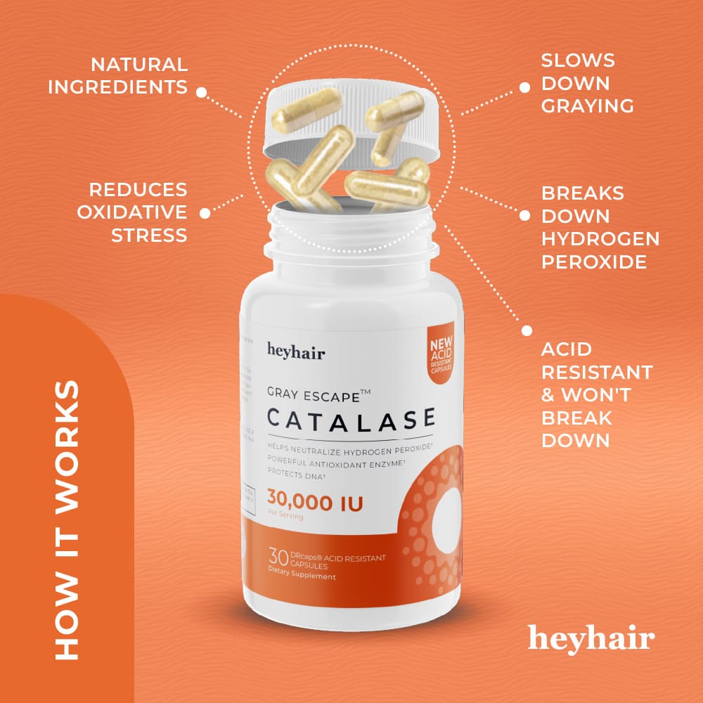 Man smiling and holding a supplement bottle while taking a pill.